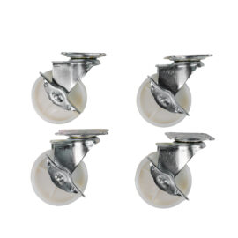 ล้อไนล่อน แป้นซิงค์ สีขาว 3"(เบรค) CI30GN-U-L FT แพ็ค4อัน